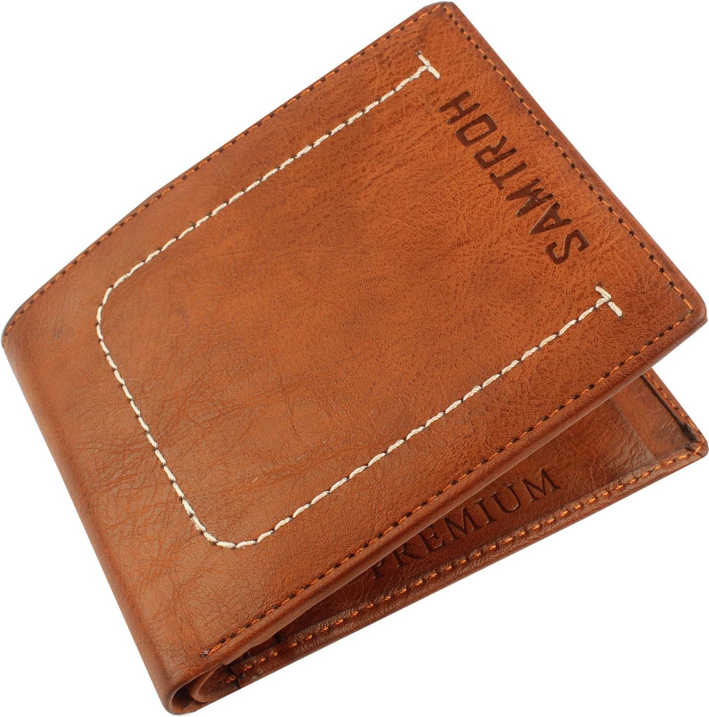 SAMTROH Men Formal Tan Artificial Leather Wallet (5 Card Slots)