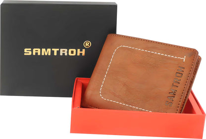 SAMTROH Men Formal Tan Artificial Leather Wallet (5 Card Slots)