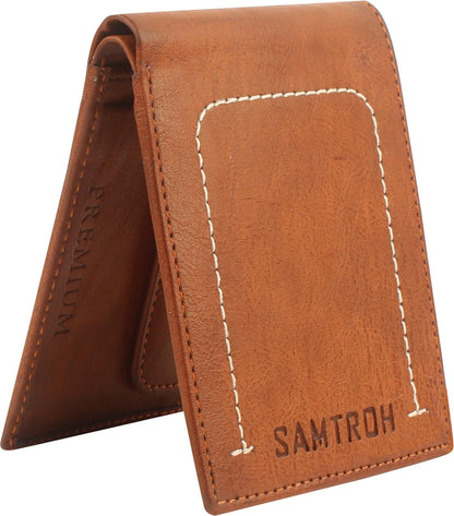 SAMTROH Men Formal Tan Artificial Leather Wallet (5 Card Slots)